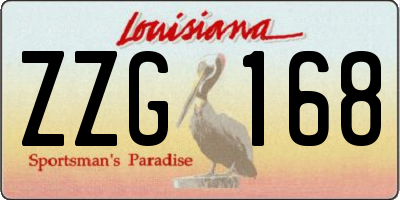 LA license plate ZZG168