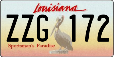 LA license plate ZZG172