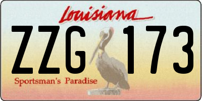 LA license plate ZZG173