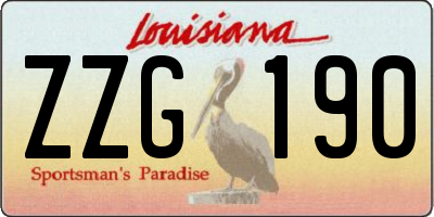 LA license plate ZZG190