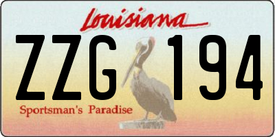 LA license plate ZZG194