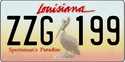 LA license plate ZZG199