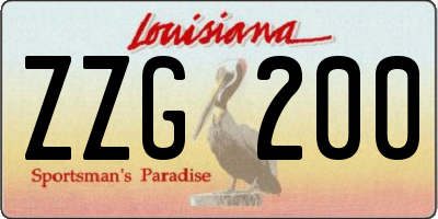 LA license plate ZZG200