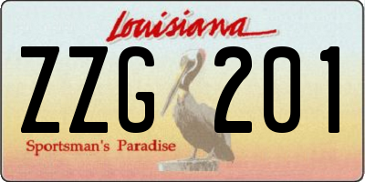 LA license plate ZZG201