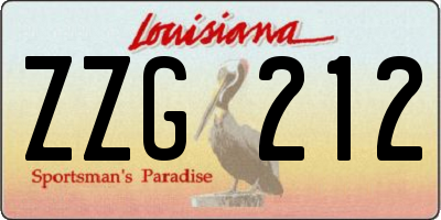 LA license plate ZZG212