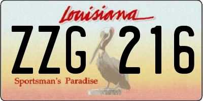 LA license plate ZZG216