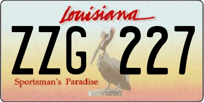 LA license plate ZZG227