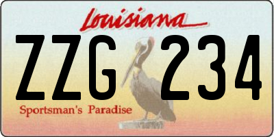 LA license plate ZZG234