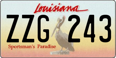LA license plate ZZG243