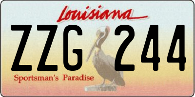 LA license plate ZZG244