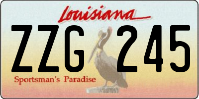 LA license plate ZZG245