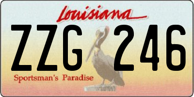 LA license plate ZZG246