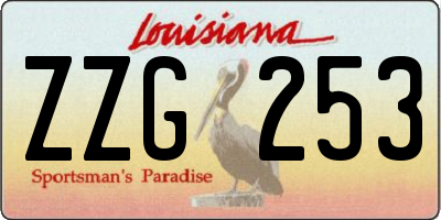 LA license plate ZZG253
