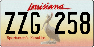 LA license plate ZZG258