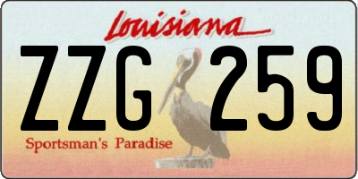 LA license plate ZZG259