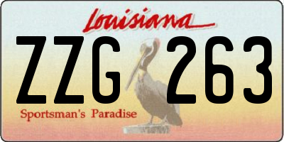 LA license plate ZZG263