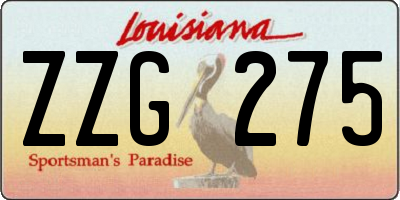 LA license plate ZZG275