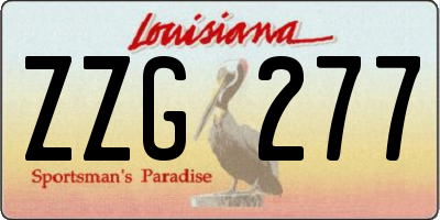 LA license plate ZZG277