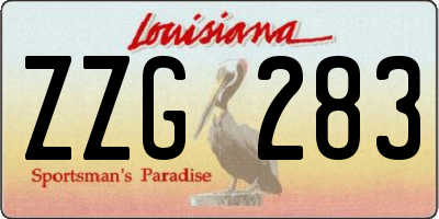 LA license plate ZZG283