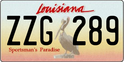 LA license plate ZZG289