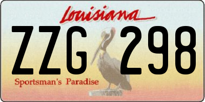 LA license plate ZZG298