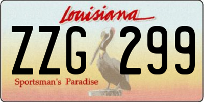 LA license plate ZZG299