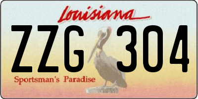 LA license plate ZZG304