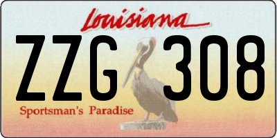 LA license plate ZZG308