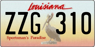LA license plate ZZG310