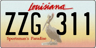 LA license plate ZZG311