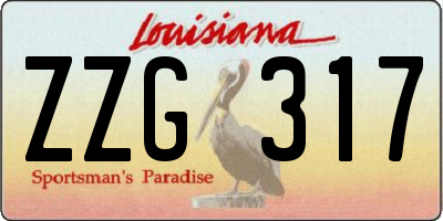 LA license plate ZZG317