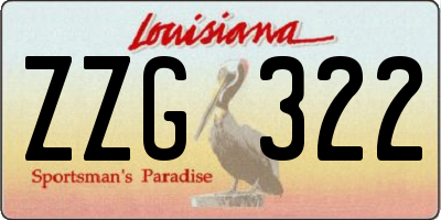 LA license plate ZZG322