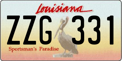 LA license plate ZZG331