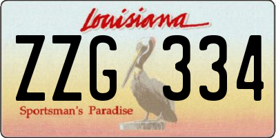 LA license plate ZZG334