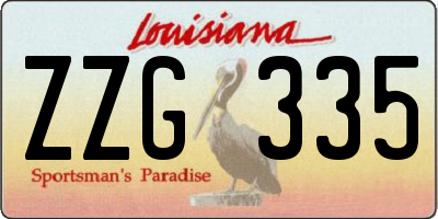 LA license plate ZZG335