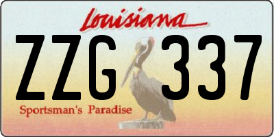 LA license plate ZZG337