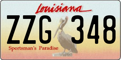 LA license plate ZZG348
