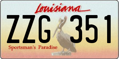 LA license plate ZZG351