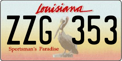 LA license plate ZZG353