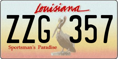 LA license plate ZZG357