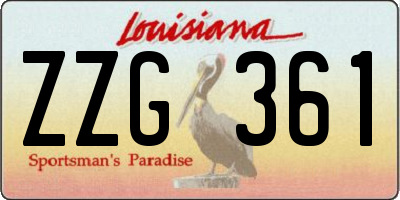 LA license plate ZZG361