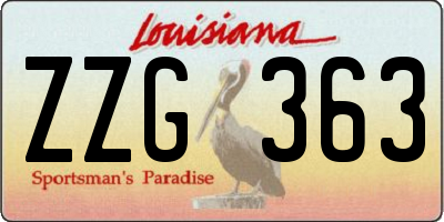 LA license plate ZZG363