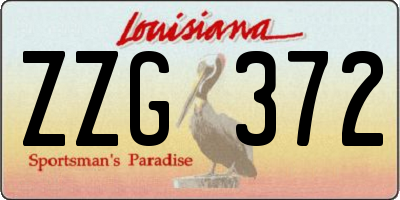 LA license plate ZZG372