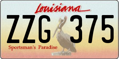 LA license plate ZZG375