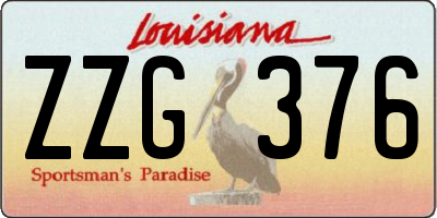 LA license plate ZZG376