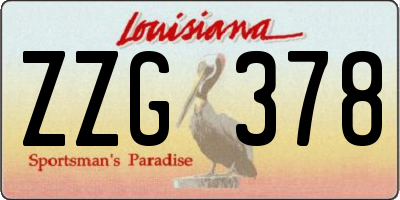 LA license plate ZZG378