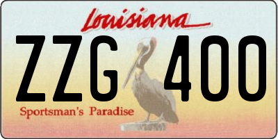 LA license plate ZZG400