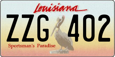 LA license plate ZZG402