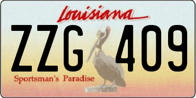 LA license plate ZZG409