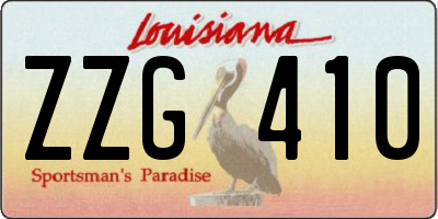 LA license plate ZZG410